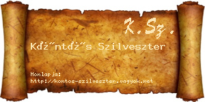 Köntös Szilveszter névjegykártya